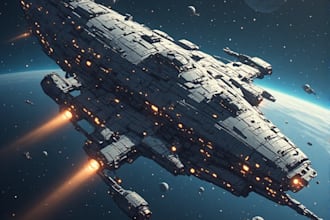 draw detailed science fiction spaceships