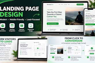design a landing page with booking and payment integration