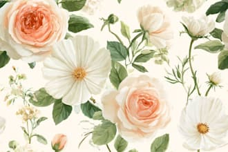 design a luxury wedding stationery seamless pattern with blank invitation