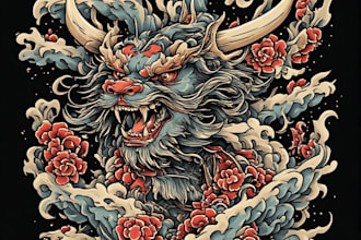 design a japanese samurai tattoo with detailed artwork