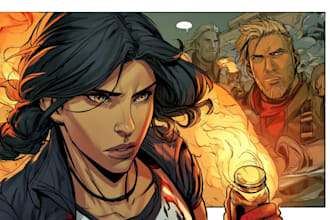create detailed comic book pages and graphic novel art