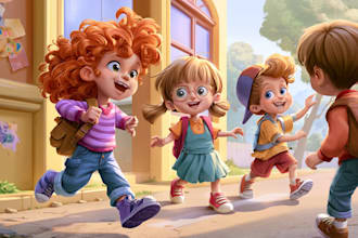draw children story book illustration and cover pictures