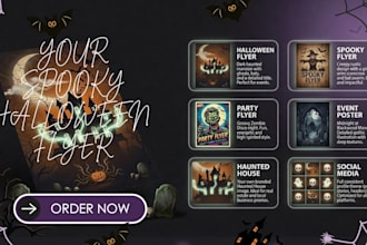 design a spooky halloween flyer, poster or party invitation