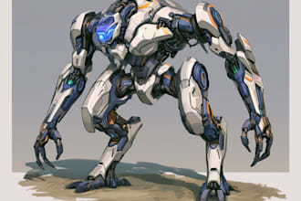 design sci fi mecha and robot concept art