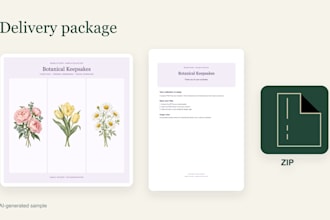 package your png clipart bundle with a preview and PDF guide