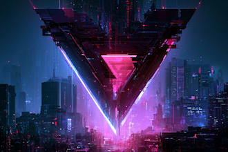 design a futuristic cyberpunk logo with neon aesthetics