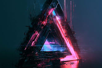 create a neon synthwave cyberpunk logo for your brand