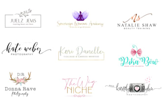 desighn watercolour monogram feminine logo