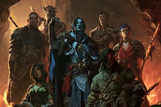illustrate your dnd party in an epic fantasy adventure scene