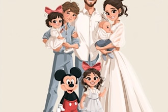 create adorable custom cartoon characters of your family