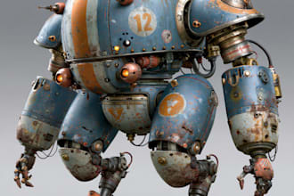 make a robots and concept art of futuristic mecha