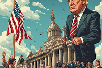 create clever political cartoons with creative humor