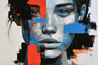 create unique abstract art with modern shapes, colors and textures
