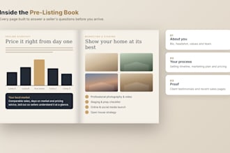 design real estate pre listing presentation book listing brochure for realtors