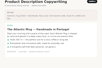write product descriptions and website copy that sells