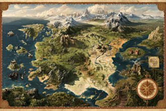 draw fantasy map illustration