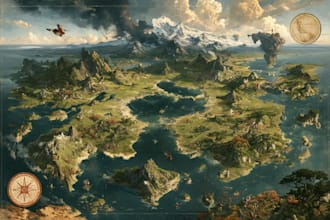 fantasy map illustration for map