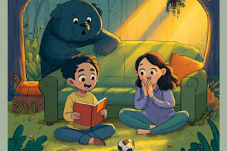 design children story book illustration and children story