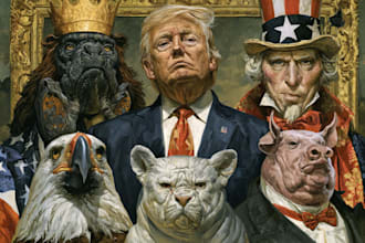create a political or satirical cartoon
