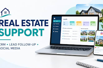 manage real estate leads, set up CRM and social media marketing for realtors