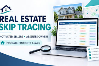 skip trace motivated sellers, absentee owners and probate leads for real estate