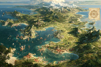 fantasy map illustration for map