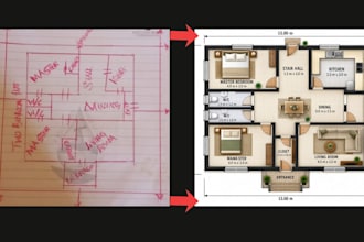 create a hand drawn 3d architectural house sketch in pen