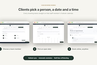 build a small business website with online booking and calendar sync