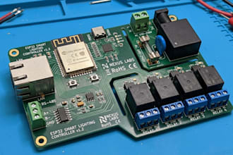 design smart lighting controller pcb with esp32 and network interfaces