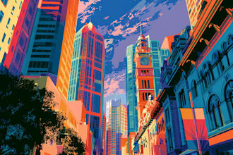 draw awesome pop art landscape building landmark from photos