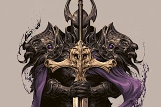 make a fantasy illustration logo