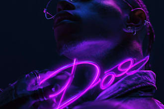 do neon album cover design single cover art mixtape cover