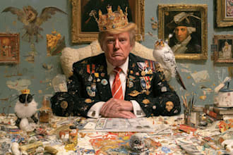 create professional political cartoon art with bold satire