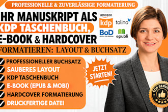 ihr manuskript als KDP taschenbuch, ebook und hardcover formatieren buchsatz