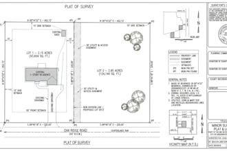 draft a lot split map and minor subdivision plat for county approval