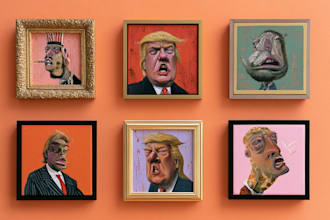 do an political or satirical cartoon art