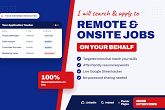 search and apply for remote and onsite jobs as your reverse recruiter