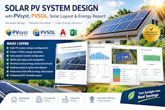 design solar pv system with pvsyst, pvsol, solar layout and energy report