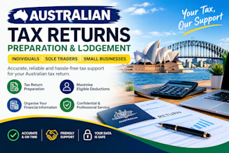 prepare, lodge australian tax return for individual sole trader small business