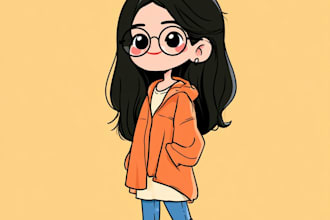draw a cute cartoon character