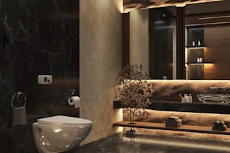 modern bathroom interior design with realistic 3d renders