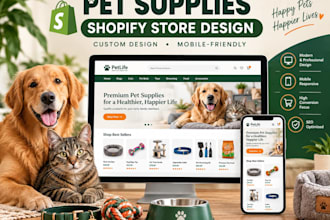 design a professional pet supplies and accessories shopify store