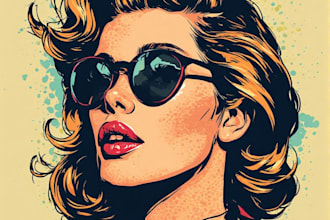create  pop art illustrations for prints