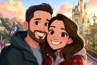 illustrate a romantic wedding or anniversary couple portrait