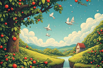 create whimsical kids book illustrations in my art style