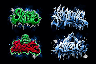 design awesome logo on graffiti