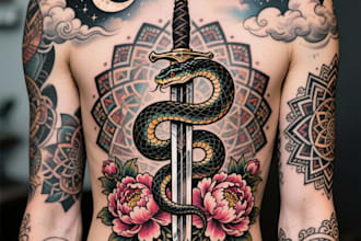 create a tattoo design of tattoo sleeve