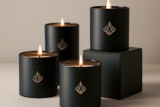 design a sophisticated candle logo and packaging