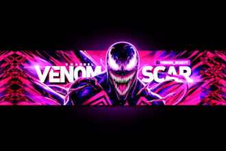 design anime youtube banners and custom gaming channel art