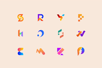 do monogram wordmark abstract logo design in 24 hours